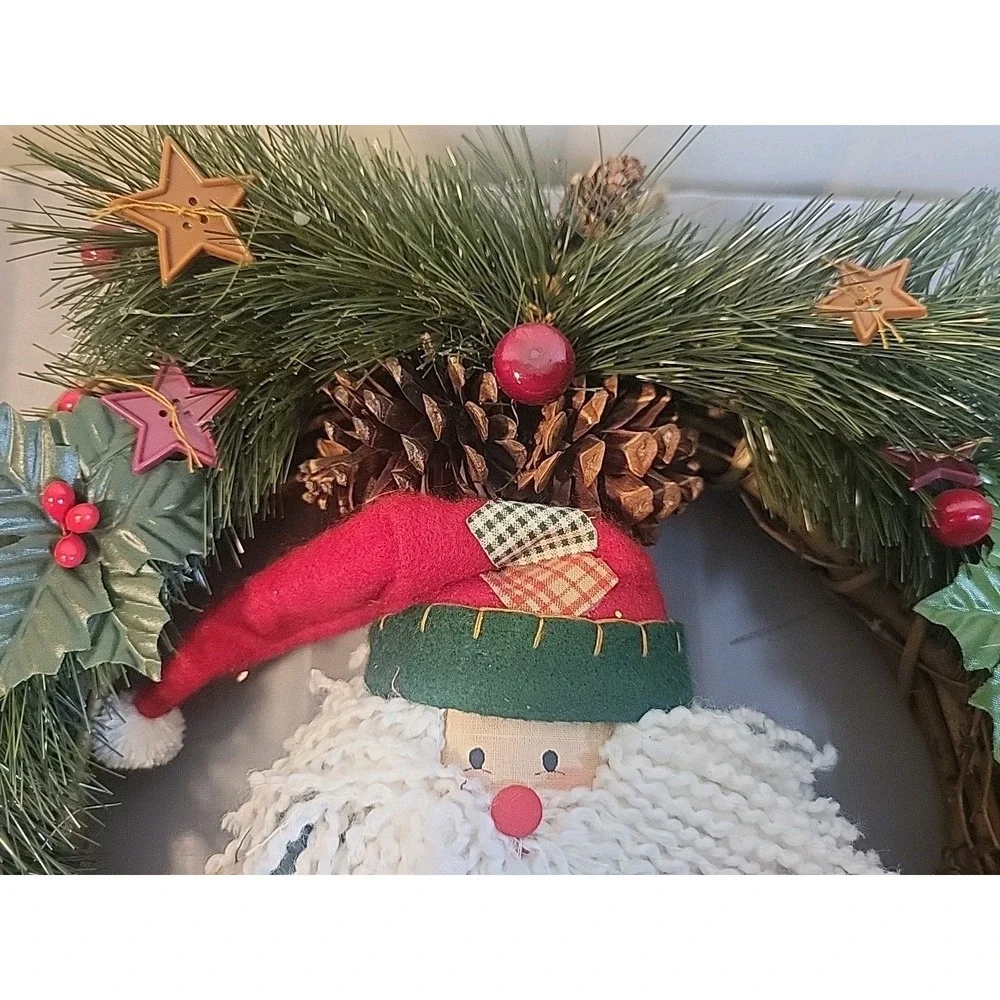 Vintage‎ Handmade Santa Wreath